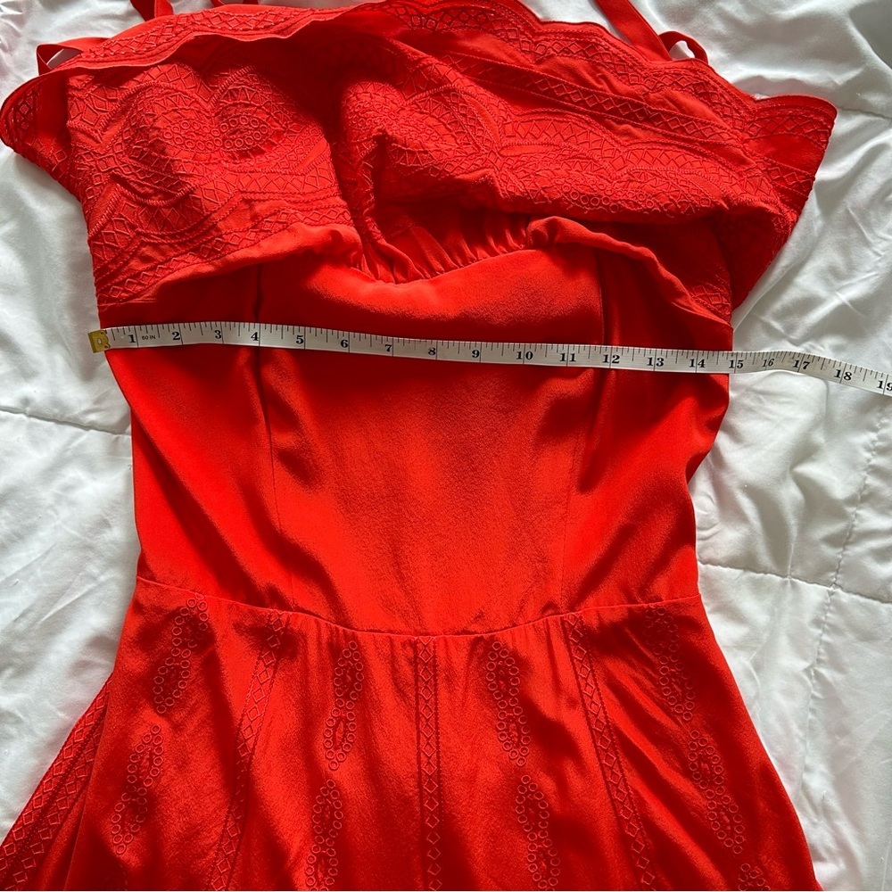 Parker 100% silk red mini dress size s - Picture 7 of 10